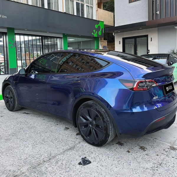 Glossy Metallic Everton Blue Vinyl Wrap For Discount - Image 5