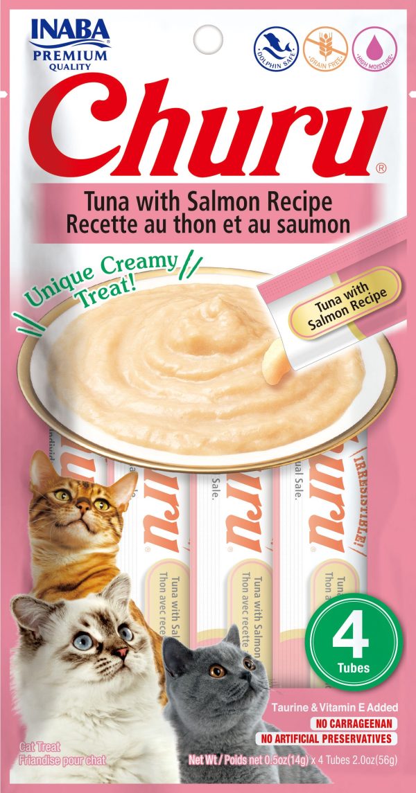 Inaba Churu Tuna with Salmon Puree Lickable Cat Treat, 4ct Sale