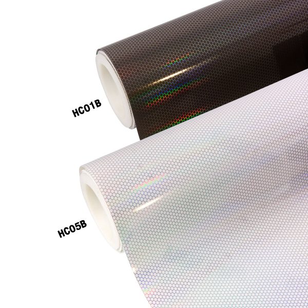 2 in 1 Light Black & Clear Holographic Honeycomb Headlight Film Kit with Air Channel Paper Liner on Sale