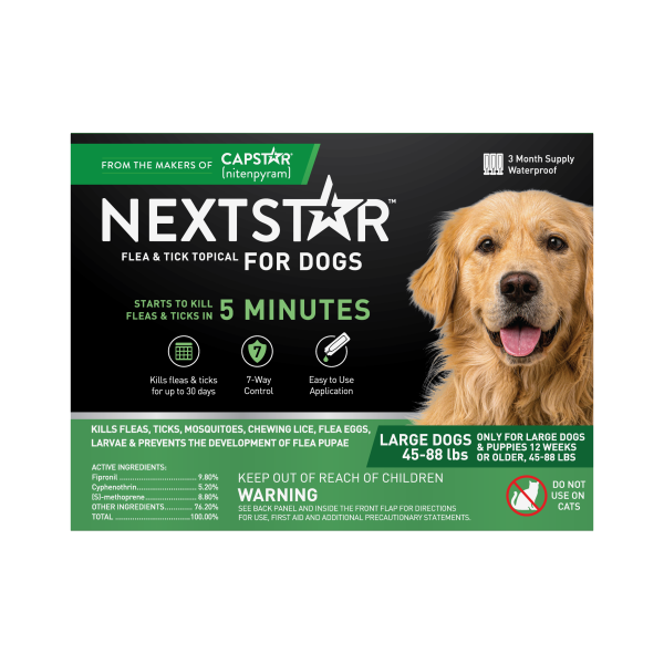 Nextstar Flea & Tick Topical Dog 45-88LB 3CT Fashion